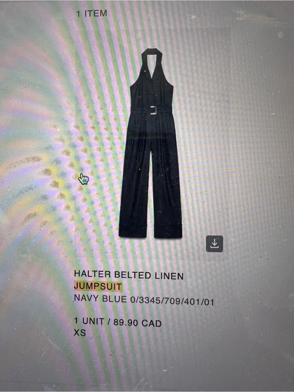Linen Halter Navy Jumpsuit from Zara size XS